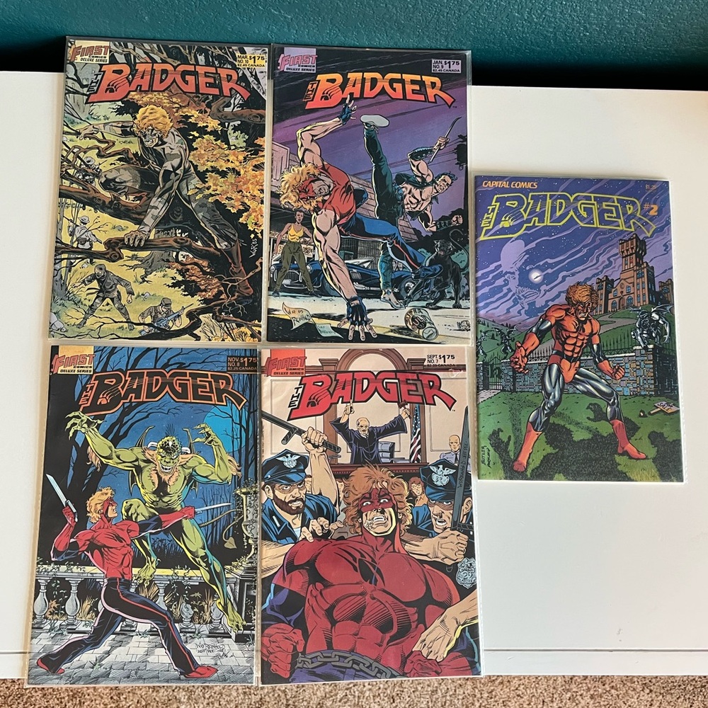 Lot of 5 Badger Comics First Comics Capital Comics